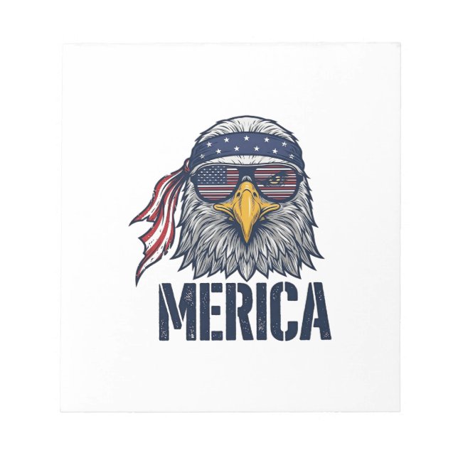 Vintage Patriotic Eagle Merica Shirt Design_1 Notepad (Front)
