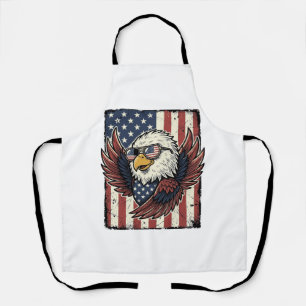 Vintage Patriotic Eagle Sunglasses Shirt Design_1 Apron
