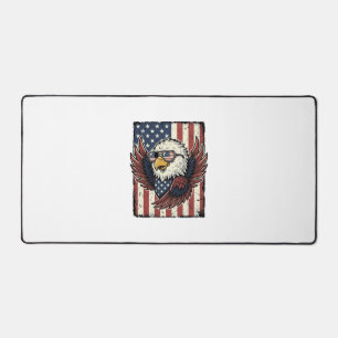 Vintage Patriotic Eagle Sunglasses Shirt Design_1 Desk Mat