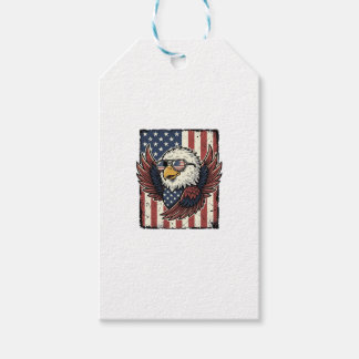 Vintage Patriotic Eagle Sunglasses Shirt Design_1 Gift Tags