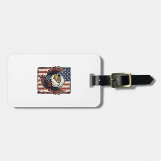 Vintage Patriotic Eagle Sunglasses Shirt Design_1 Luggage Tag