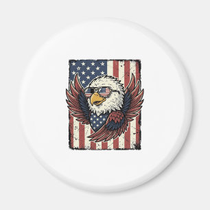 Vintage Patriotic Eagle Sunglasses Shirt Design_1 Magnet