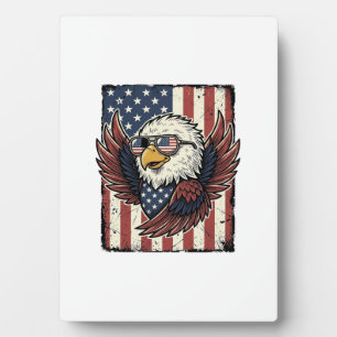 Vintage Patriotic Eagle Sunglasses Shirt Design_1 Plaque