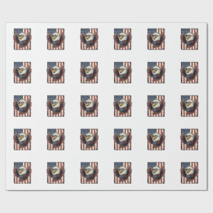 Vintage Patriotic Eagle Sunglasses Shirt Design_1 Wrapping Paper