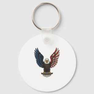 Vintage Patriotic Eagle Vector Shirt Design_1 Key Ring