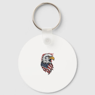 Vintage Patriotic Eagle Vector Shirt Design_1 Key Ring