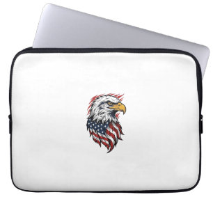 Vintage Patriotic Eagle Vector Shirt Design_1 Laptop Sleeve