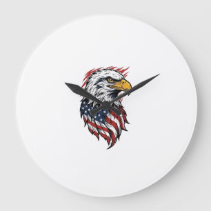 Vintage Patriotic Eagle Vector Shirt Design_1 Large Clock