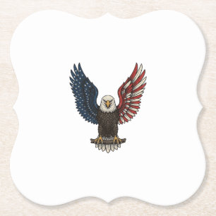 Vintage Patriotic Eagle Vector Shirt Design_1 Paper Coaster