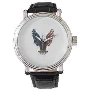 Vintage Patriotic Eagle Vector Shirt Design_1 Watch