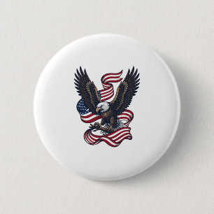 Vintage Patriotic Eagle Vector Shirt Design (2)_1 6 Cm Round Badge