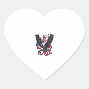 Vintage Patriotic Eagle Vector Shirt Design (2)_1 Heart Sticker