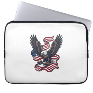 Vintage Patriotic Eagle Vector Shirt Design (2)_1 Laptop Sleeve
