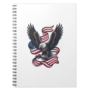 Vintage Patriotic Eagle Vector Shirt Design (2)_1 Notebook