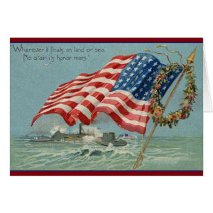 Vintage Patriotic Flag Card