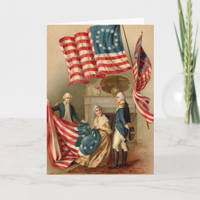 Vintage_Patriotic_Flags_Card Card (Front)