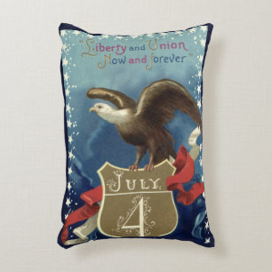 Vintage Patriotic Fourth of July, Eagle with Stars Decorative Cushion