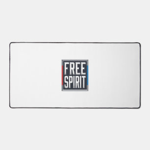 Vintage Patriotic Free Spirit Box Graphic Design_1 Desk Mat