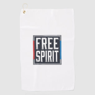 Vintage Patriotic Free Spirit Box Graphic Design_1 Golf Towel