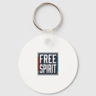 Vintage Patriotic Free Spirit Box Graphic Design_1 Key Ring