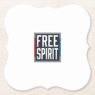 Vintage Patriotic Free Spirit Box Graphic Design_1 Paper Coaster