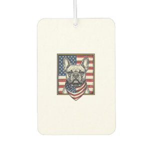 Vintage Patriotic French Bulldog Flag Car Air Freshener