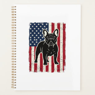 Vintage Patriotic French Bulldog Flag Shirt_1 Planner