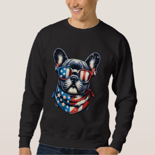 Vintage Patriotic French Bulldog Lover Retro 4th O Sweatshirt