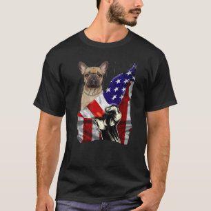 vintage Patriotic french bulldog USA Flag Men Kid T-Shirt