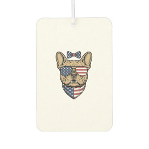 Vintage Patriotic French Bulldog Vector Art_1 Car Air Freshener
