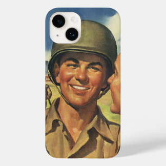 Vintage Patriotic Heroes, Military Aeroplane Men Case-Mate iPhone 14 Case