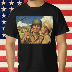 Vintage Patriotic Heroes, Military Airplane Men T-Shirt