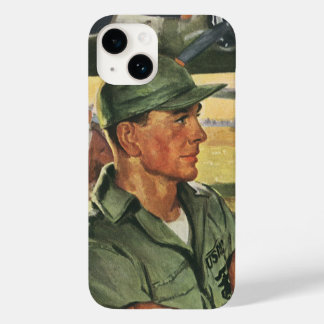 Vintage Patriotic Heroes, Military Men in Uniform Case-Mate iPhone 14 Case