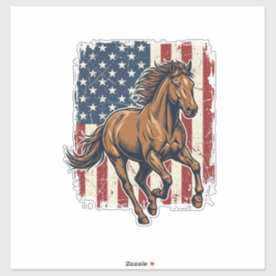 Vintage Patriotic Horse Flag Vector Shirt Design_1