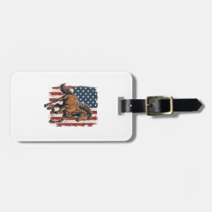 Vintage Patriotic Horse Flag Vector Shirt Design_1 Luggage Tag