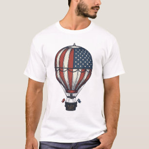 Vintage Patriotic Hot Air Balloon Shirt Design_1