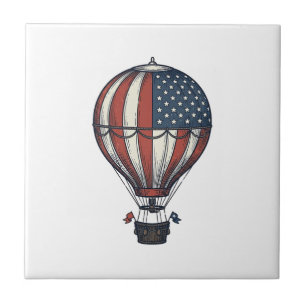Vintage Patriotic Hot Air Balloon Shirt Design_1 Tile