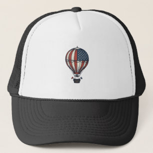 Vintage Patriotic Hot Air Balloon Shirt Design_1 Trucker Hat
