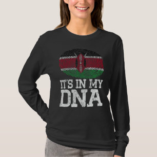 Vintage Patriotic It's In My Dna Kenya Flag Finger T-Shirt