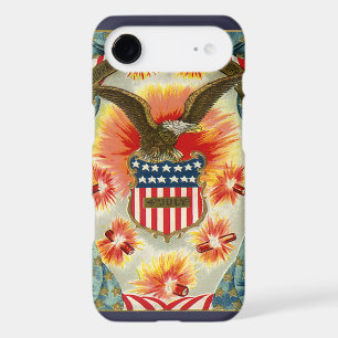 Vintage Patriotic July 4th Eagle and American Flag