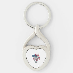 Vintage Patriotic Koala Flag Shirt Design_1 Key Ring