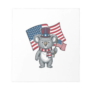 Vintage Patriotic Koala Flag Shirt Design_1 Notepad