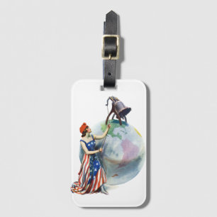 Vintage Patriotic Lady Liberty Magazine Cover Art Luggage Tag