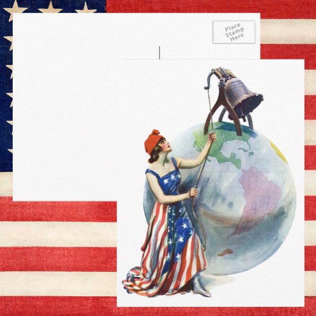 Vintage Patriotic Lady Liberty Magazine Cover Art Postcard (Creator Uploaded)