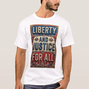 Vintage Patriotic Liberty and Justice For All T-Shirt