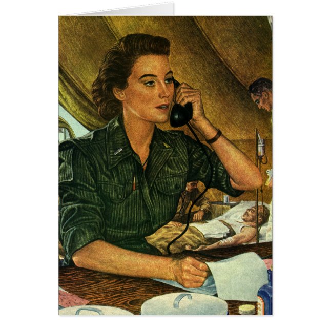 Vintage Patriotic, Medical Nurse on Phone (Front)