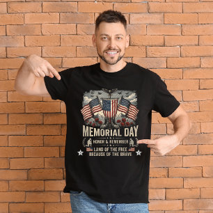 Vintage Patriotic Memorial Day T-Shirt - Honour & 