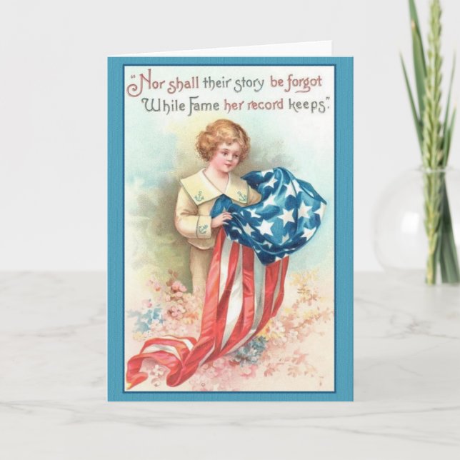 Vintage Patriotic Navy Memorial Day Card (Front)