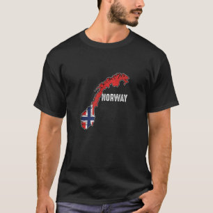 Vintage Patriotic Norwegian Pride Norway Flag T-Shirt