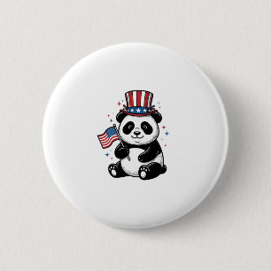 Vintage Patriotic Panda Flag Shirt Design_1 6 Cm Round Badge